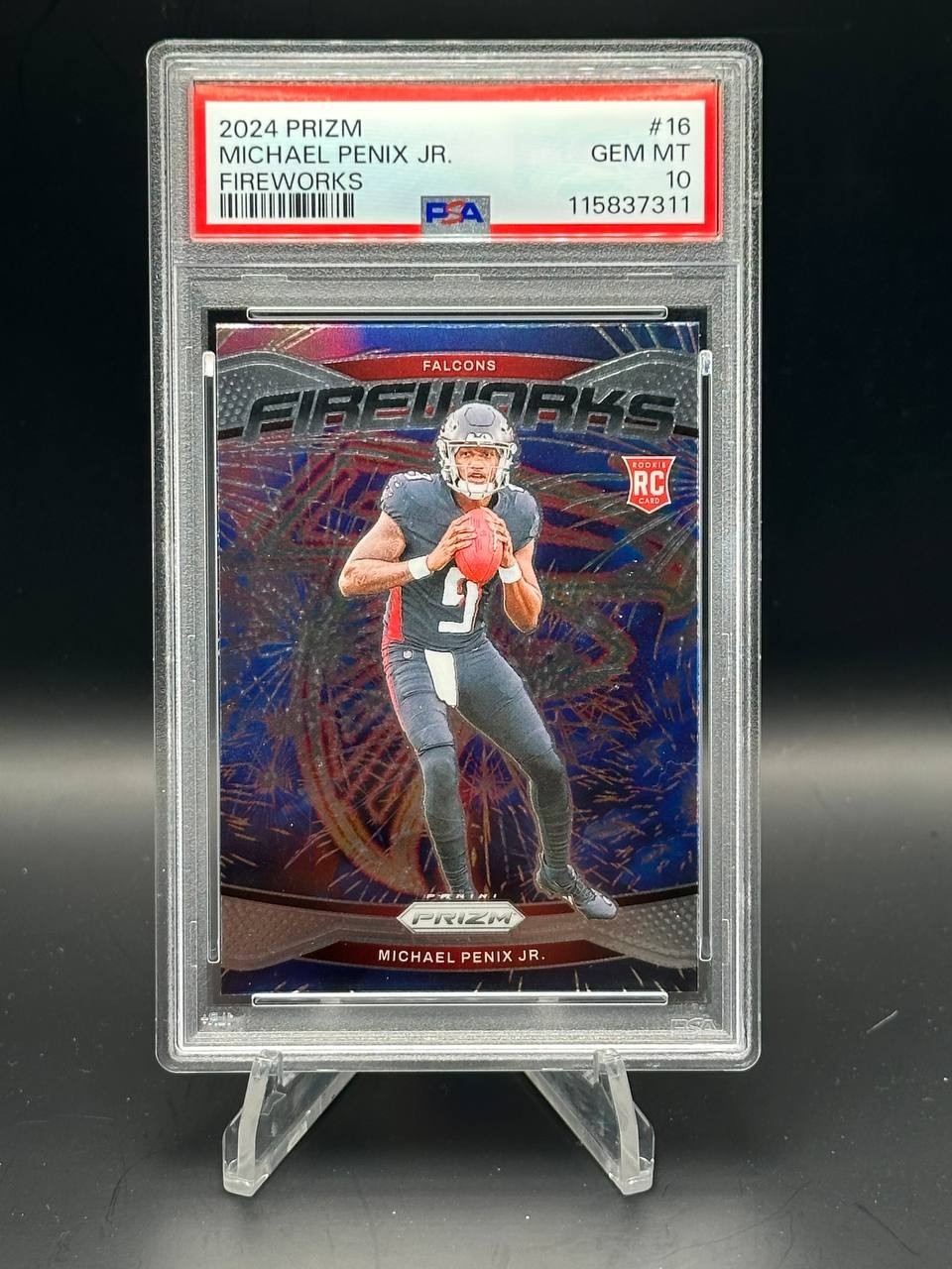 2024 Prizm MICHAEL PENIX JR. Fireworks RC #16 PSA 10 Falcons