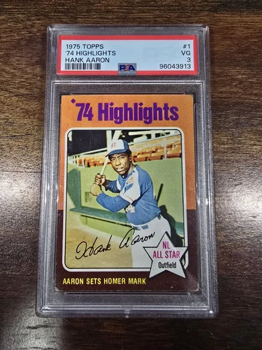 1975 Topps - '74 Highlights Hank Aaron #1 PSA 3 VG Baseball Card