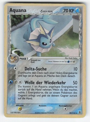 Aquana  18/113 Holo Rare Delta Species Pokemon HP Deutsch