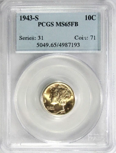 1943-S Mercury Dime PCGS MS65 FB #GA6-93
