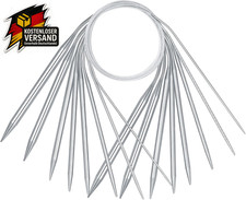 8 Stück Rundstricknadeln Set, Edelstahl 40Cm Lang Stricknadeln Metall Profession