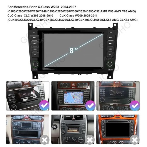 For Mercedes-Benz C Class W203 W209 GPS Car Radio CarPlay Stereo Android 13 BT - Picture 4 of 23