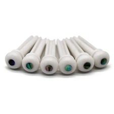 Vencetmat Acoustic Guitar Bridge Pins, Pure Bone, Slotted, Ivory Color, ivory