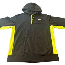 Nike Therma-Fit Knockout Pocket Hoodie Black / Neon Yellow Men's Size Large