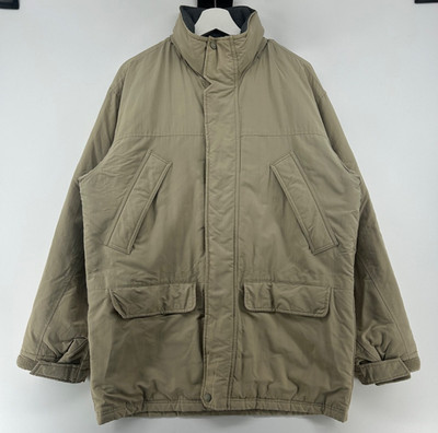 LL Bean Hooded Fleece Lined Jacket Men's M Tan Thinsulate Polartec Winter Coat