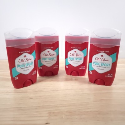 Old Spice Deodorant for Men Aluminum Free PURE SPORT 2.4 oz -Set of 4 NEW Sealed