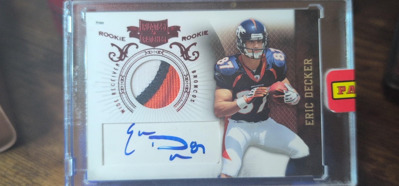 Eric Decker Panini Plates & Patches #214 Autograph