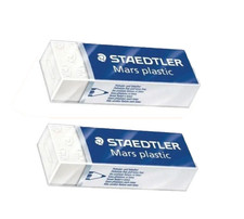 Staedtler Mars Plastic Drafting Eraser White Lot/2 Latex-Free School Office Home