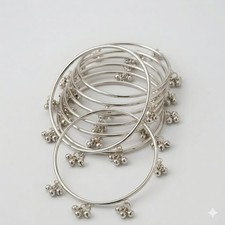 Kashmiri Bangles 8pcs Set In Gold & Silver Traditional Indian Jewelry For Women