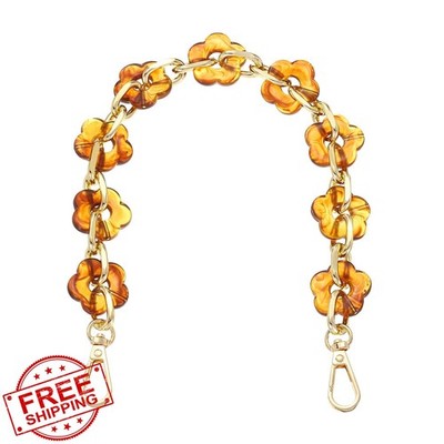 uxcell Acrylic Chain Strap, 15.7'', Orange Flower Purse Charm