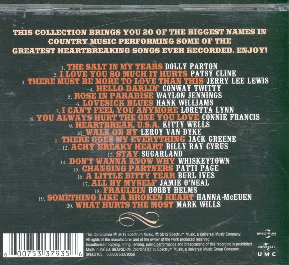 Various Artists 20 Original Country Heartbreak Classics CD UK Universal Umc 2012 - Bild 2 von 3