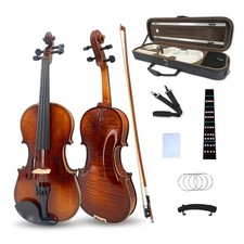 3/4 Violin 4 String Solid Wood Violin Ebony Maple Spruce Fittings for Beginning