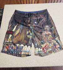 VTG Dragonfly Iron Maiden Board Shorts Men s 40 Somewhere In Time Swim Trunks