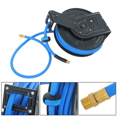 LABLT 1/2'' x 50'  Max 300PSI Premium Rubber Hose, Heavy Duty Steel Air Hose Reel