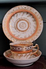 Rare Georgian Pinxton or Worcester Tea & Coffee Cups,with Saucer & Side Plate