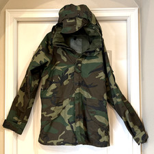 VTG Army Coat Jacket Alpha Industries COLD WEATHER PARKA CAMOUFLAGE Sz S Zip
