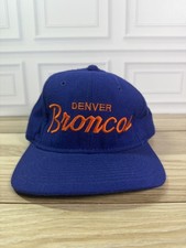 Sombrero de hombre vintage años 90 deportes especialidades Denver Broncos lana script Snapback
