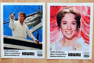 2 original Kino Aushangfotos '' Hawaii '' Julie Andrews, Richard Harris EA 1966