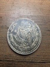 1958 Mexico One Peso - Morelos - Mexican $1 Silver Coin - Un Peso TONED