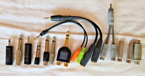 Lot of 13 Assorted Audio Adapters and Splitters/Combiners