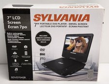 Sylvania SDVD7040B 7  LCD Portable DVD Player CD Player Swivel Screen TESTED