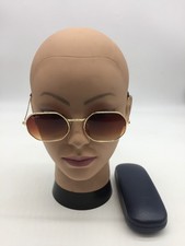 Ray-Ban Gold Geometric Sunglasses 53-19-138 Brown Lenses