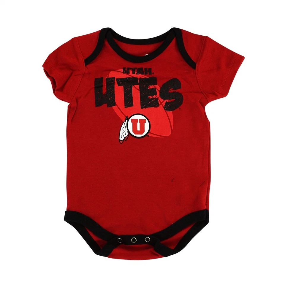 Utah Utes NCAA Gen 2 "3 Point Spread" Newborn Infant 3 Piece Creeper Set - Image 2 of 4