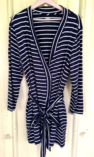 Lands End Womens Robe 1X-2X Cowl Neck Inside Tie / Outside Tie Closure Knee Long - 第 1/12 張圖片