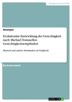 Anonymous | Evolutionäre Entwicklung der Gerechtigkeit nach Michael...