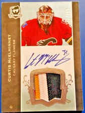 CURTIS McELHINNEY 2007/8 THE CUP ROOKIE PATCH AUTOGRAPH 4CLR #203/249 -FLAMES!!