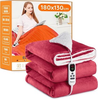 Mia&Coco 180X130cm Electric Heated Blanket Throw Flannel Sherpa Home Office