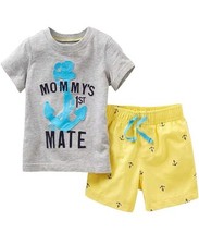 Toddler Boy Cotton Summer Short Sleeve T-Shirt and Short Set