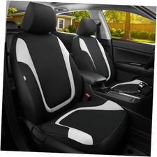 GIANT PANDA Polycotton Front Car Seat Cover, Washable Universal Auto Gray-A