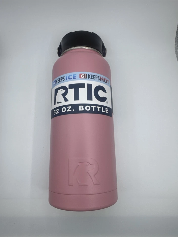 Botella de agua aislada al vacío RTIC 32 oz acero inoxidable metal rosa NUEVO Foto 3 de 4