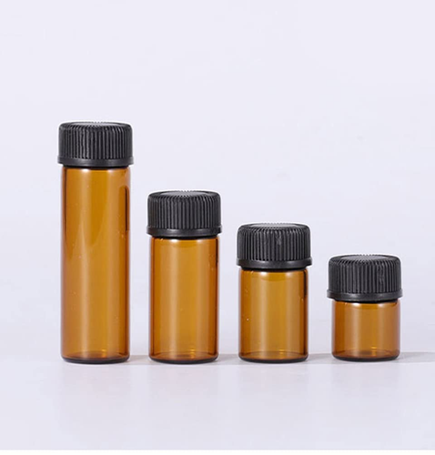 50Pack Set 1ML Amber Glass Bottle with Orifice Reducer and Cap Small Essentia... - Picture 4 of 12