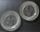 2 Anchor Hocking Depression Glass Plates Eagle Wings Spread 48 Stars Ribbed Edge