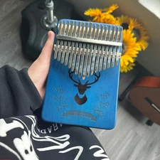 Blue Kalimba Thumb Piano 17 Key, Black Friday Gift, Gift for Kids