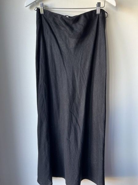 SEED HERITAGE Women’s 100% LINEN Women’s Black Skirt Size 10 Excellent
