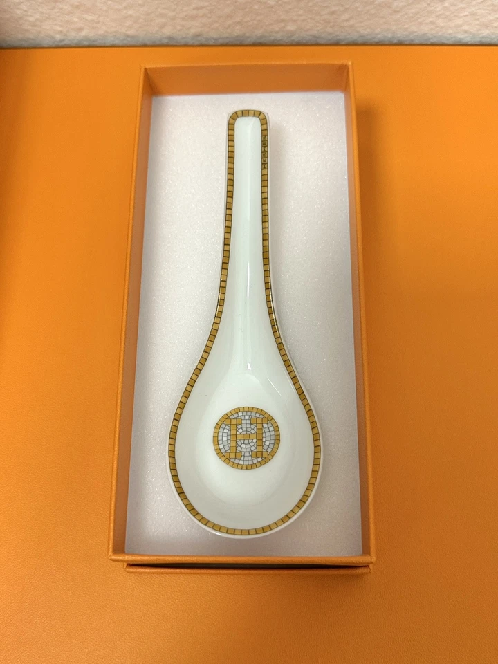 Cuchara Sopa Hermes Mosaico AU 23 Colores Dorado Nueva Auténtica Foto 2 de 4