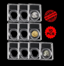 10 PCS 38mm Premium Acrylic Coin Slab Holder Ring for Silver Dollars