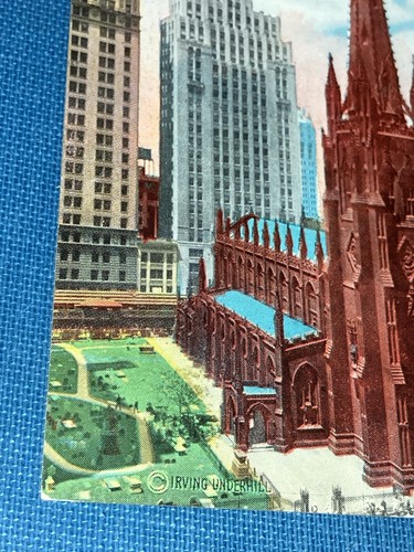 B27 1930s TRINITY CHURCH POSTCARD NEW YORK CITY NYC BROADWAY WALL ST. MANHATTAN - Picture 2 of 6