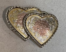 Vintage 80s Women  s Small Hearts  Roses Belt Buckle Classic Cowgirl- W USA