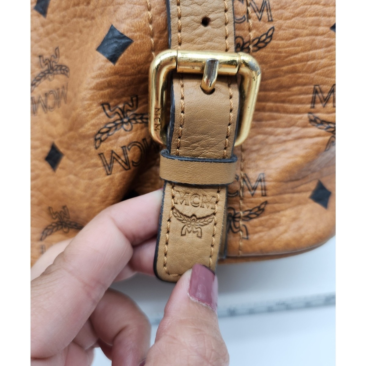 MCM Visetos Cognac Tote Bag 368MCMXEH | eBay