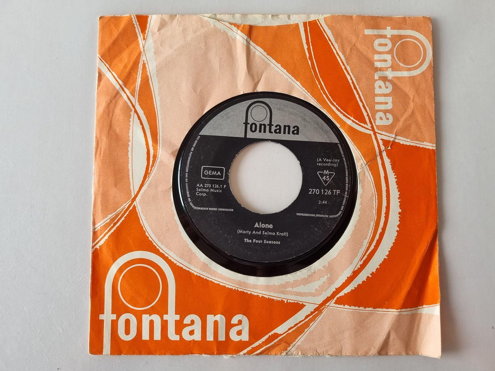 7"" Single The Four Seasons - Alone/ Long lonely nights Vinyl Germany