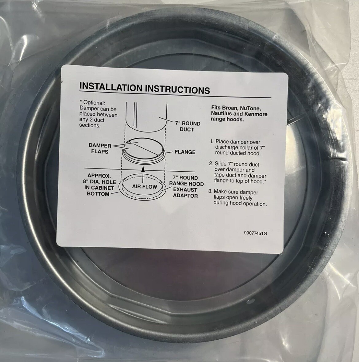 Range Hood Damper, For Range Hoods BP87Q 26715201778|