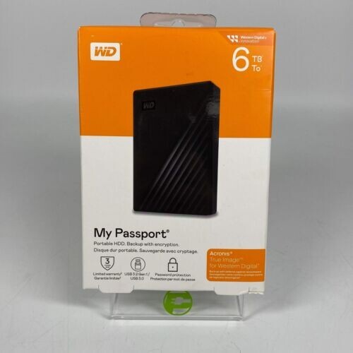 NEW✅ WD My Passport 6TB Portable External Hard Drive HDD with ENCRYPTION! - Photo 2/17