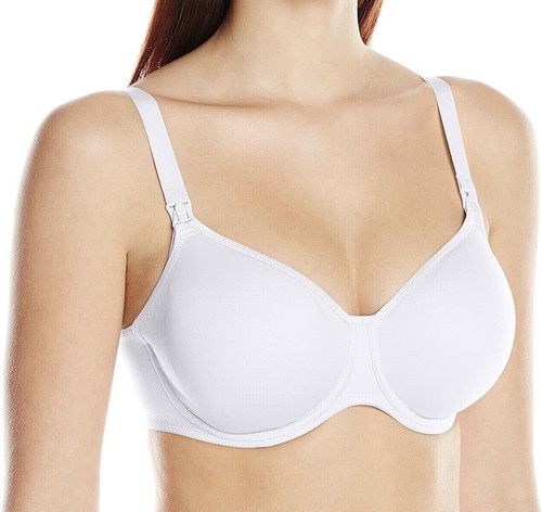 Anita Basic Nursing Bra White Size 34D Underwired Drop Cup Maternity Smooth 5068 - Picture 11 of 12