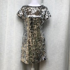 Vince Camuto shiny silver sequins mini dress