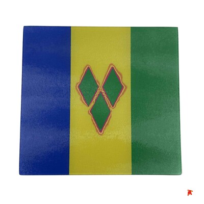 St. Vincent & die Grenadinen Flagge Design Lebensmittel Glas Schneidebrett Gemüse Obst 