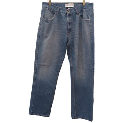 Paper Cloth & Denim Jeans Mens Size 36x32 Straight Distressed Faded Blue Denim 